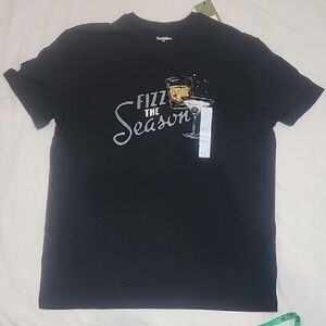 Black Graphic T-Shirt for Men, Size L.